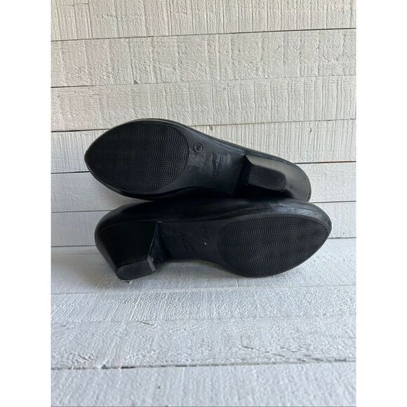 Dansko Women’s Black Leather Wedge Slip-On Comfort Heels Size 40 - Picture 9 of 12